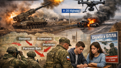 Russian artillery shelling near Kramatorsk in Donetsk Oblast