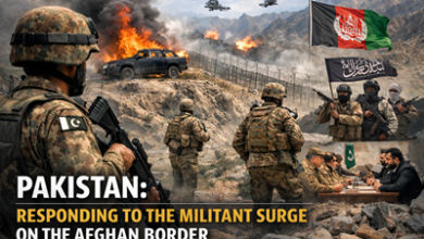 Pakistani soldiers patrolling near the Afghan border amid rising militant surge