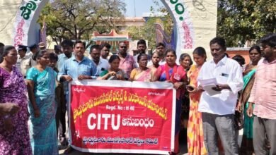 Andhra Pradesh Kadapa municipal workers staging indefinite hunger strike outside municipal corporation office