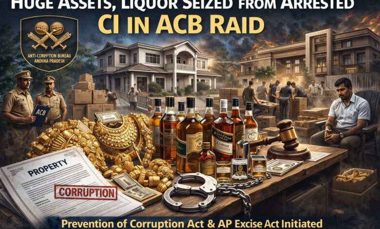 ACB officials conducting raid at Circle Inspector’s residence in Andhra Pradesh corruption case