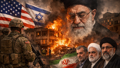 Map showing Iran, Israel, and key Middle East military zones