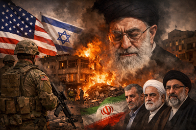 Map showing Iran, Israel, and key Middle East military zones