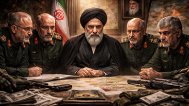 Mojtaba Khamenei with IRGC commanders during leadership discussions in Iran