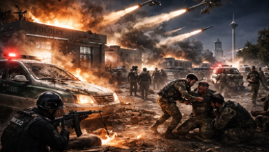 Israeli fighter jet during strike mission targeting Iranian security forces