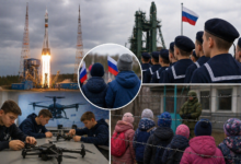 Ukrainian children visiting Russian military facility Plesetsk Cosmodrome and undergoing training programs