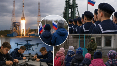 Ukrainian children visiting Russian military facility Plesetsk Cosmodrome and undergoing training programs