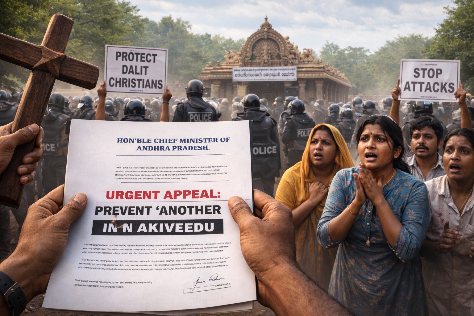 Akiveedu tensions with police deployment and community unrest in Andhra Pradesh