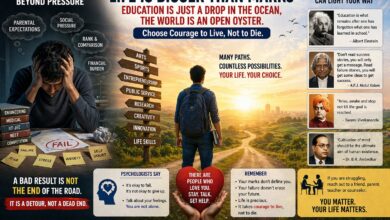 student stressed over exam results reflecting pressure and importance of life beyond marks