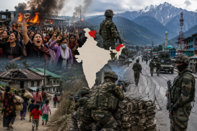 Indian security forces monitoring conflict zones in Manipur and Kashmir