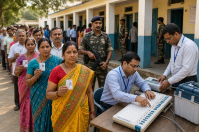 West Bengal repoll in South 24 Parganas amid EVM tampering allegations with voters at polling booths