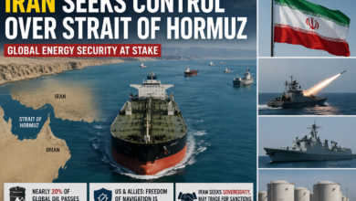 Iranian military presence near the Strait of Hormuz amid rising global tensions