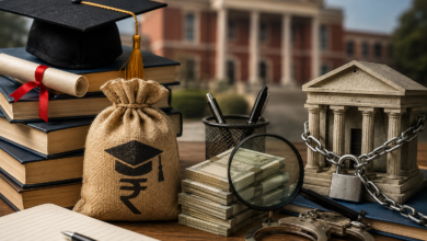Enforcement Directorate investigation into the DAV PG College scholarship scam involving alleged diversion of funds meant for SC, ST, and OBC students.